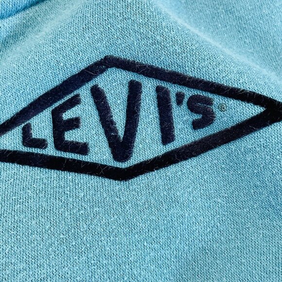 Levi's Boys Blue Zip Up Lined Hoodie S Turquoise Blue Youth Sweatshirt - Picture 8 of 13